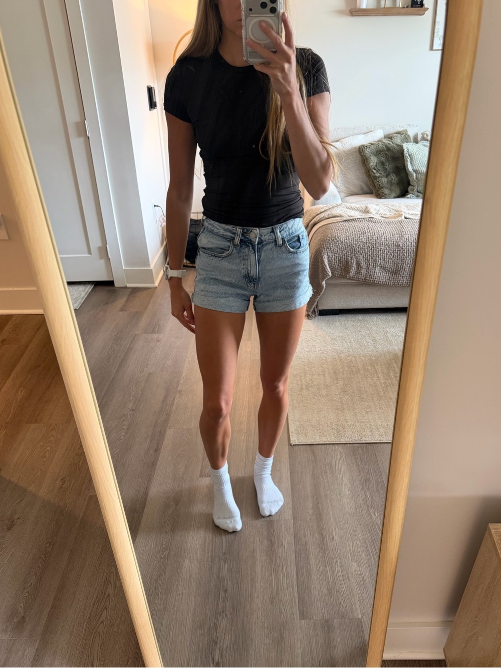 PacSun Light Wash Mom Short Denim Shorts